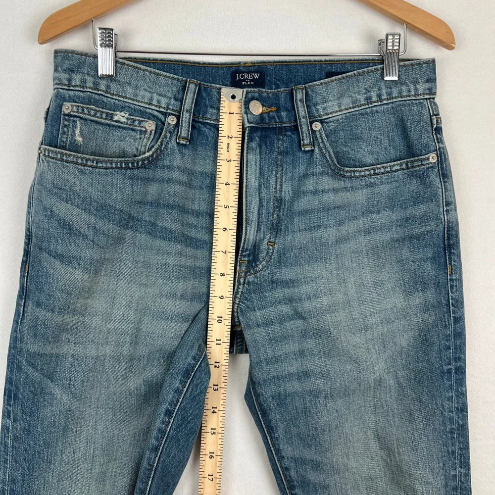 J.Crew Straight Flex‎ Jeans Distressed Denim Blue Mens Size 31x32